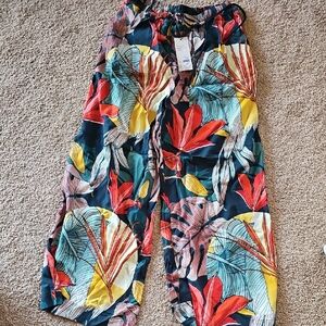CALIA by Carrie Underwood Tropical Print Wide Leg Pants